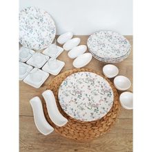 Gulhanile Flowers Mat Beyaz 27 Parça 6 Kişilik Kahvaltı Takımı