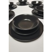 Gulhanile YMK04 Mat Siyah 6 Kişilik 18 Parça Yemek Takımı