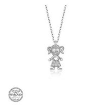 Gümüş Hane Swarovski Taşlı Gümüş Kız Çocuk Kadın Kolye