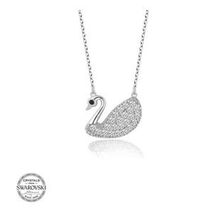Gümüş Hane Swarovski Taşlı Gümüş Kuğu Kadın Kolye