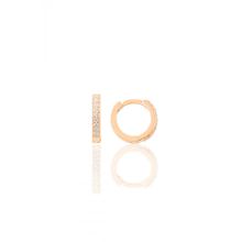 Gümüş rose zirkon taşlı 11 mm halka küpe Tragus Piercing Helix Kıkırdak Küpesi