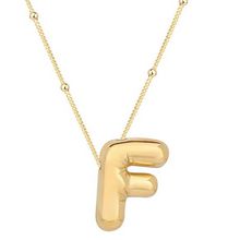 Gumush 925 Ayar Gümüş Gold Balon F Harfi Kadın Kolye