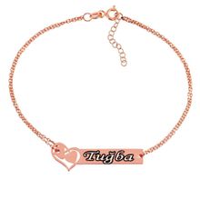 Gumush BR0580013 Rose Birleşen Kalpler İsimli Gümüş Kadın Bileklik