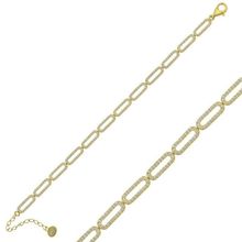 Gumush Gold Oval Taşlı Bayan Gümüş Bileklik