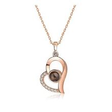 Gumush ​Rose 100 Dilde Seni Seviyorum Kalp Gümüş Kolye