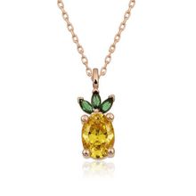 Gumush ​Rose Ananas Figür Meyve Gümüş Kolye