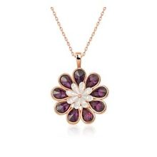 Gumush Rose Erguvan Çiçeği Gümüş Kolye