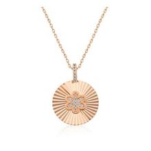 Gumush Rose Fırfırlı Çiçek Bayan Gümüş Kolye