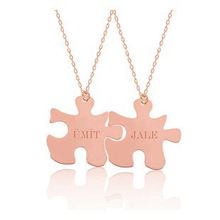 Gumush Rose Kişiye Özel Puzzle İsimli Gümüş Kolye
