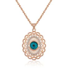 Gumush ​Rose Oval Nazar Bayan Gümüş Kolye