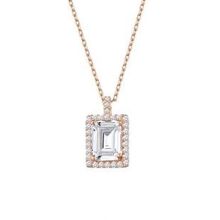 Gumush T5154 PB Rose Baget Taşlı Yıldız Gümüş Kolye