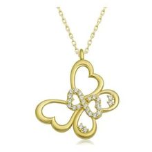Gumush T6658 Gold Sonsuzluk Kelebek Kadın Gümüş Kolye