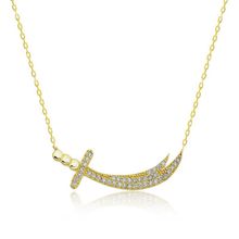 Gumush T7728 Gold Zülfikar Kılıcı Kadın Gümüş Kolye