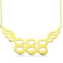 Gumush T7845 Gold 888 Melek Sayısı Kadın Gümüş Kolye