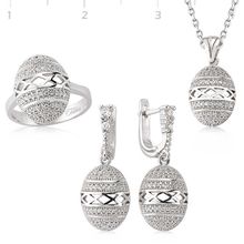 Gumush Zirkon Taşlı Oval Kadın Gümüş Set