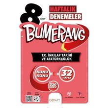 Günay Yayınları - 8.Sınıf Bumerang 32 Haftalık T.c. İnkılap Tarihi ve Atatürkçülük Denemeleri