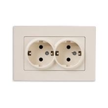 Günsan Elektrik 01401200-100150 Eqona İkili Krem Topraklı Priz