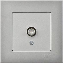 Günsan Elektrik F Konnektörlü Eqona Gümüş Tekli Uydu Prizi