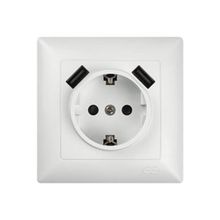Günsan Visage 5V 2.4A Beyaz 2 USB Çıkışlı Çocuk Korumalı Topraklı Priz