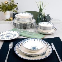 Güral Porselen DG 1654 Camelia Beyaz 24 Parça 6 Kişilik Bone Yemek Takımı