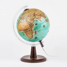 Gürbüz Led Işıklı Modern Masa Lambası Antik 34 cm Dünya Küresi