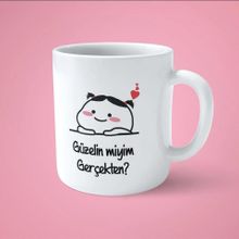 Güzelin miyim Gerçekten Espirili Baskılı Kupa Bardak