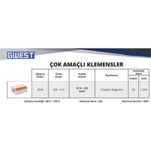 Gwest GW414 4 İletken Bağlantılı Çok Amaçlı Klemens