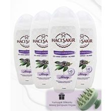 Hacı Şakir 4x500 ml Adaçayı 2si 1 Arada Şampuan ve Yeşil Şampuan Fırçası
