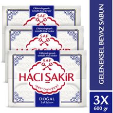 Hacı Şakir Doğal Saf Geleneksel 4x150 gr 3 Adet Beyaz Sabun