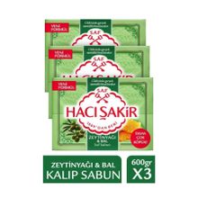 Hacı Şakir Zeytinyağı ve Bal 4x150 gr 3 Adet Saf Kalıp Sabun