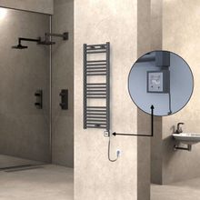 Haiti Elektrikli 400x1100 Düz Antrasit Texture KTX3 Termostat 600 Watt Spiral Kablolu Havlupan