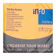 Halsa Info Notes 75x75 80 mm Yaprak Parlak Turuncu Not Kağıdı