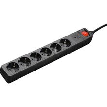 Hama HM.137258 6'lı 3 mt Siyah Akım Korumalı Priz