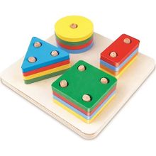 Hamaha Ahşap Kare 4'lü Sütun Geometrik Eğitici Oyuncak