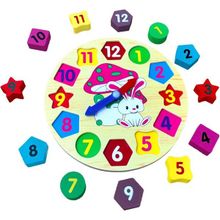 Hamaha HMH-253 Ahşap Tavşan Geometrik Bul Tak Renkli Saat