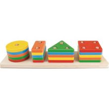 Hamaha Wood Toys Ahşap Eğitici Geliştirici Oyuncak Geometrik Şekiller 4lü Vidalama Bultak