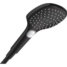 Hansgrohe Mat-Siyah 120 3 Jet Raindance Select E El duşu