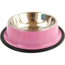 Haoer Paslanmaz Çelik Pembe 16 cm Kedi Köpek Mama Kabı