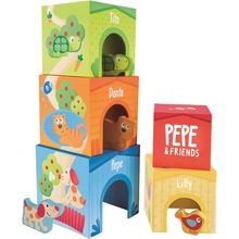 Hape +18 Ay 9 Parça 13x13x13 cm Friendship Tower Ahşap Küpler