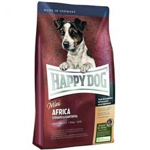 Happy Dog Mini Africa Deve Kuşu Eti ve Patatesli Küçük Irk Yetişkin 4 kg Köpek Maması
