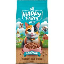 Happy Farm Kokteyl 15 kg Yetişkin Kuru Kedi Maması