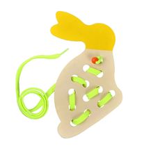 Happy Junior Montessori Eğitici Ahşap Tavşan İp Geçirme Oyuncağı