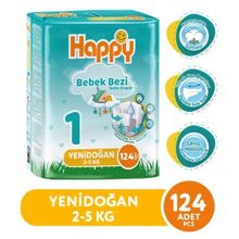 Happy No:1 Yenidoğan 124 Adet Bebek Bezi