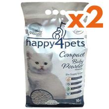 Happy4pets Doğal İnce Taneli Bebek Pudralı 2x10 lt Kedi Kumu