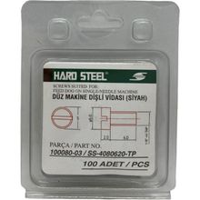 Hard Steel 100080-003 Düz Makine 100 Adet Dişli Vidası