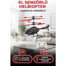 Hareket Sensörlü Kumandalı Şarjlı Helikopter - Oyuncak Helikopter - Kırmızı