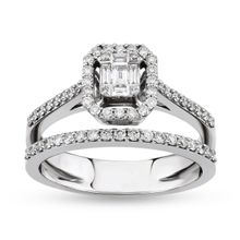 Harem Altın B6 0.50 Ct Baget Pırlanta Yüzük