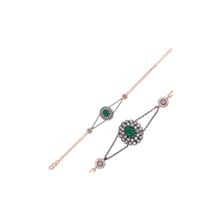 Harem Altın BR0460159 Mat Yeşil Taşlı Otantik Gümüş Kadın Bileklik