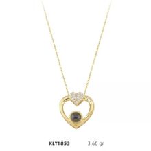 Harem Altın KLY1853 14 Ayar Altın 100 Dilde Seni Seviyorum Taşlı Kalp Kolye