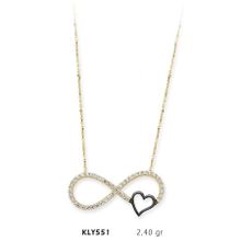 Harem Altın KLY551 14 Ayar Altın Kalp Sonsuzluk Kolye